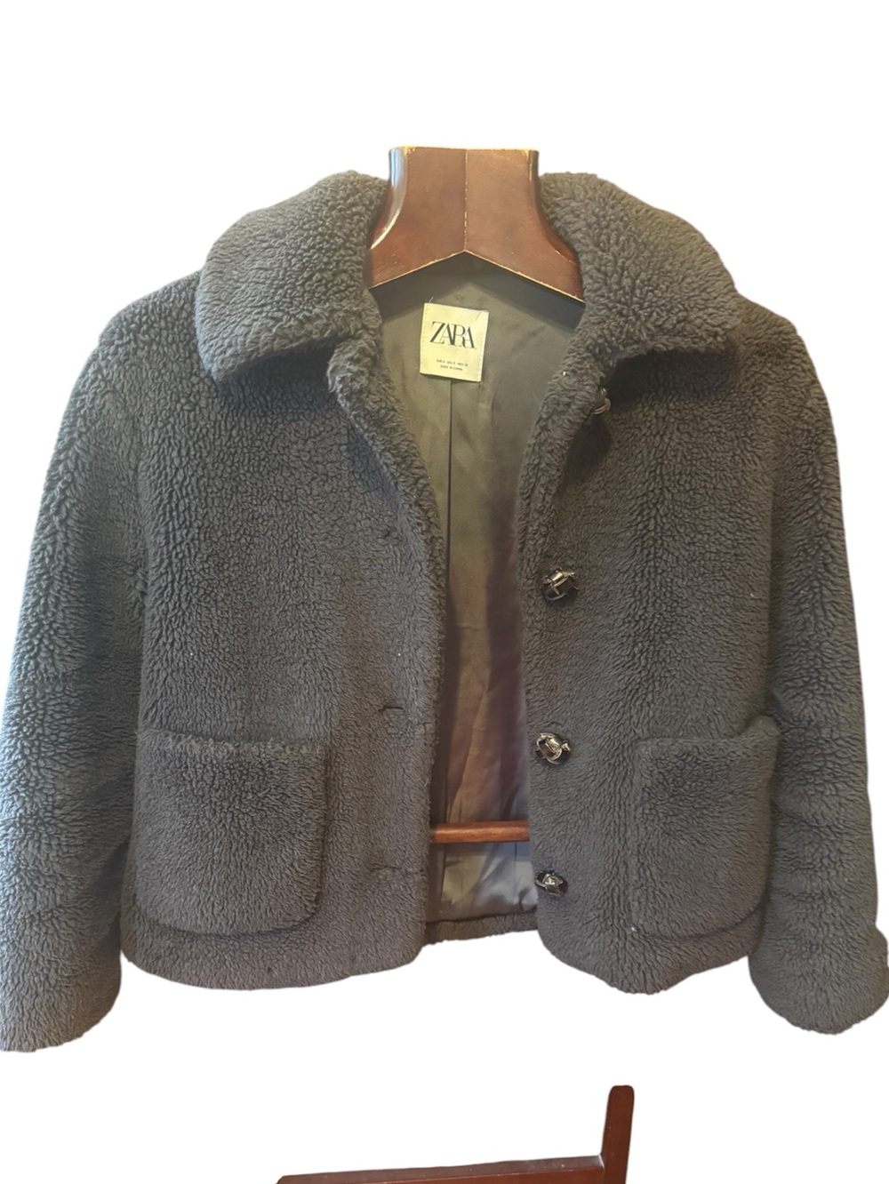 ZARA women  Dark brown Sherpa Jacket size S like new